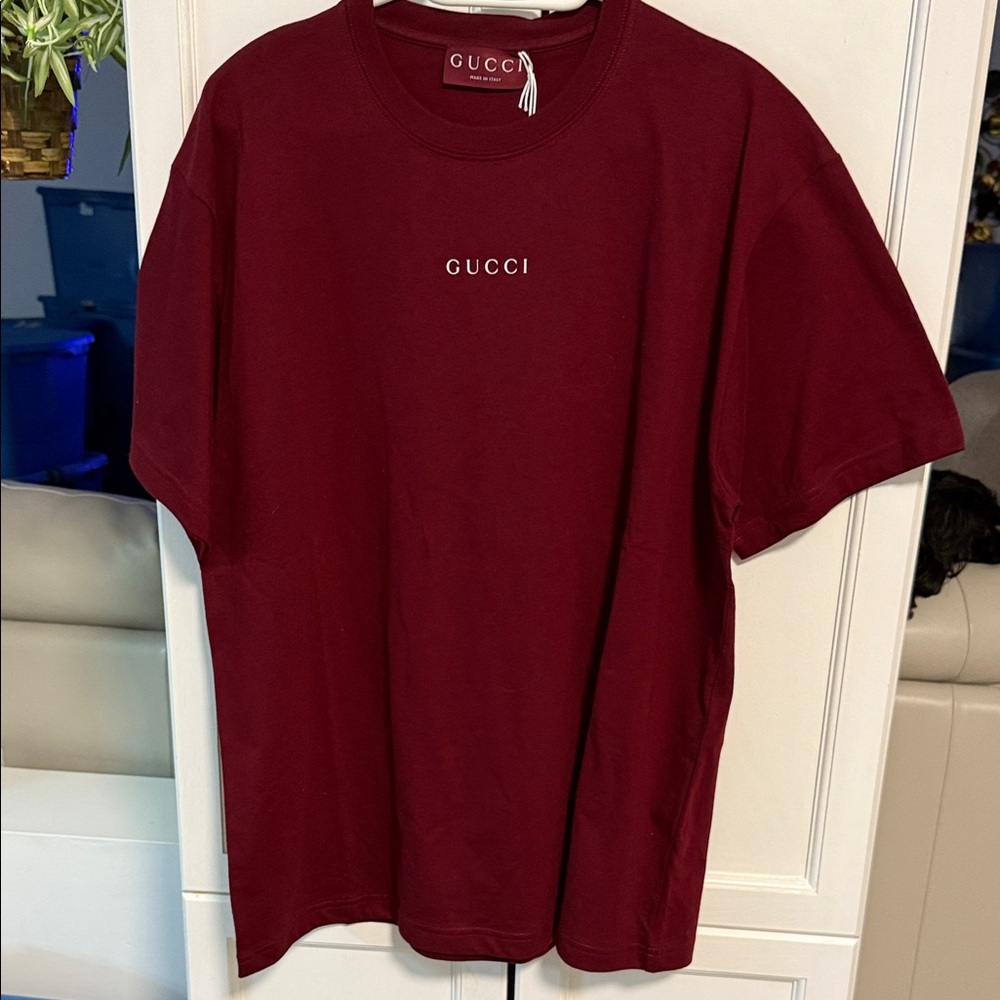 Gucci 2025 Women's Deep Red Short Sleeve Tee NWT